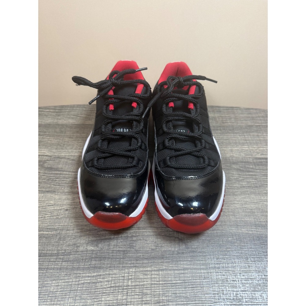 Jordan 11 Retro Low Bred Black Red White Sneakers 528895-012 Mens Size 8.5